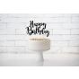  Kakkukoriste Happy Birthday - Musta