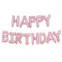  Foliopallo - Happy Birthday - Vaaleanpunainen