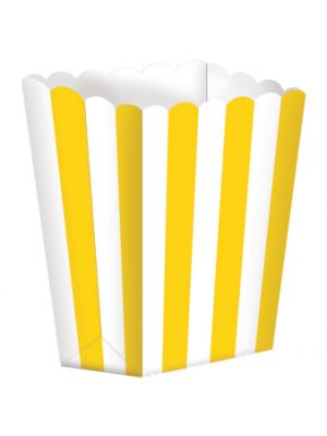  Pienet Popcorn-rasiat - Keltainen-raidallinen 5kpl