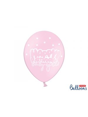  Ilmapallot - Happy birthday baby girl - 30cm, 6kpl