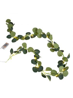  Eukalyptus köynnös LED-valoilla, 2m