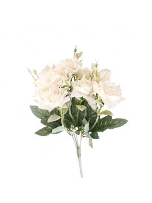  Keinotekoinen pieni kimppu, valkoisia ruusuja, 15x28cm