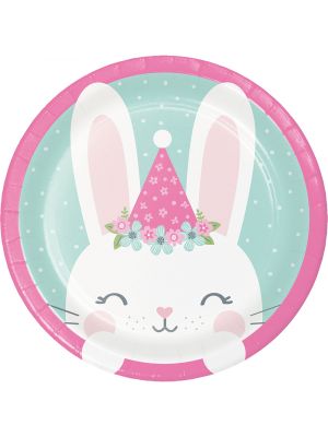  Birthday Bunny Pahvilautaset, 17cm, 8kpl