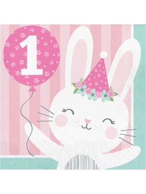  1st Birthday Bunny Lautasliinat, 16kpl