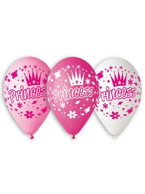  Vaaleanpunaiset ilmapallot-  Princess Mix, 5kpl