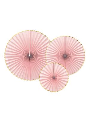  Paperiviuhkat Vaaleanpunaiset 3 kpl - Candy Pastel