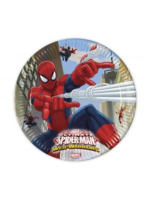  Pahvilautaset Spiderman, Web-Warriors, 23cm, 8kpl