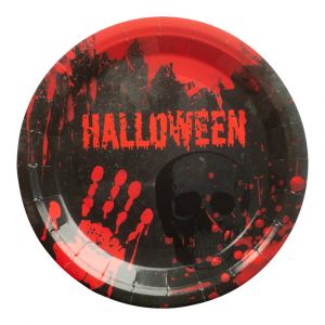  Pahvilautaset - Scary Halloween, 23cm, 8kpl