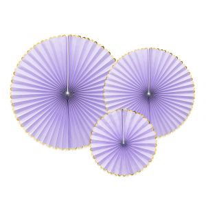  Paperiviuhkat Violetti 3 kpl - Candy Pastel