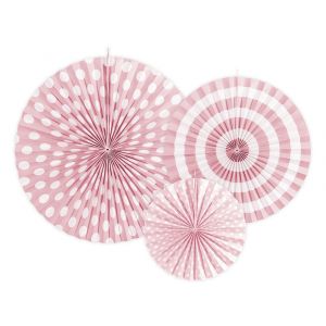  Paperiviuhkat - Vaaleanpunaiset, 3kpl