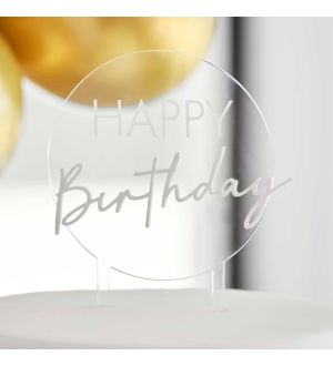  Kakkukoriste - Akryylinen - Happy birthday