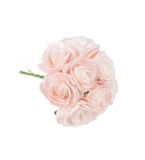  Ruusukimppu - Vaahtoruusu Hennon Vaaleanpunainen, 8 ruusua, 15cm