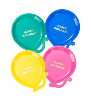  Ilmapallo lautaset, Happy Birthday, Mix, 12kpl