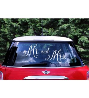  Hääautotarra - Mr and Mrs