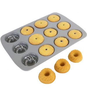 PME Non-stick leivontapelti, Minikakku Fancy Ring, 12 leivosta