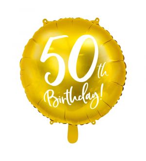  Foliopallo, 50th Birthday!, Kulta, 45cm