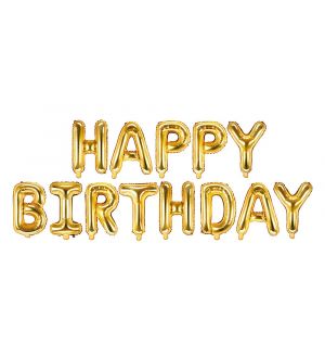  Foliopallo - Happy Birthday - Kulta