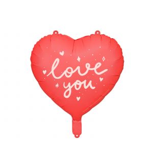 Foliopallo - Punainen sydän -  love you, 45cm
