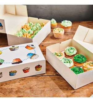 FunCakes Kuvioitu muffinilaatikko, 6 muffinille, 3 laatikkoa