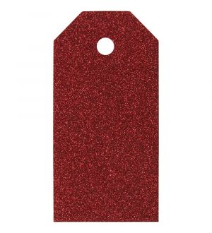  Pakettietiketit 5cmx10cm- Punainen kimalteinen, 15kpl