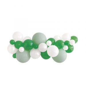  Ilmapallokaari - Vihreä/valkoinen, 27 ilmapalloa