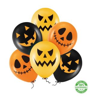  Ilmapallot - Halloween, Scary Pumpkin, 6kpl