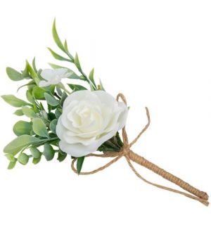  Kattauskoriste - Valkoinen ruusu, 15cm
