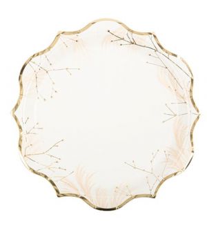  Pahvilautaset - Kultaniitty, 22,5cm, 8kpl