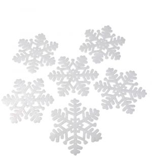  Valkoiset Glitter Lumihiutaleet, 20cm, 6kpl