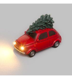  Miniatyyriauto kuusella LED-valolla