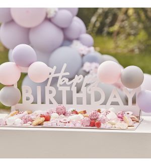  Happy Brithday tarjoilualusta - Valkoinen