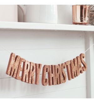  Merry Christmas Banneri, Ruusukulta-Glitter