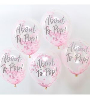  Konfetti ilmapallot, About To Pop, Vaaleanpunaiset