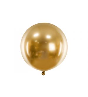  Pyöreä Kiiltävä Ilmapallo - Kulta - 60cm