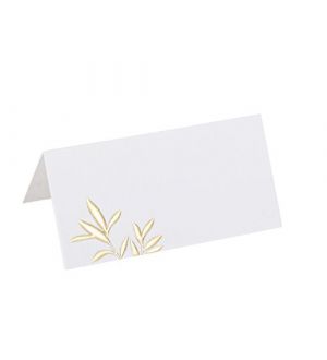  Paikkakortit - Valkoinen kultalehdillä, 10kpl