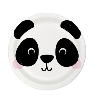  Pahvilautaset, Panda, 17cm, 8kpl
