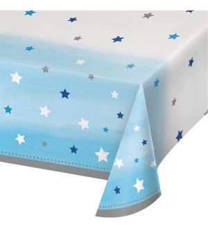  Muovinen pöytäliina - Siniset tähdet, 137x259cm