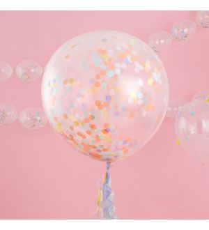  Jätti-ilmapallot, Pastel-konfetti, 3 kpl