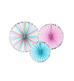 Paperiviuhkat mix 3 kpl - Unicorn