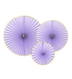  Paperiviuhkat Violetti 3 kpl - Candy Pastel