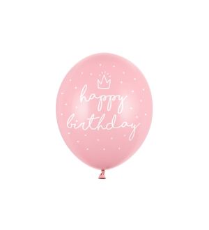  Vaaleanpunaiset ilmapallot - happy birthday - 30cm, 6kpl