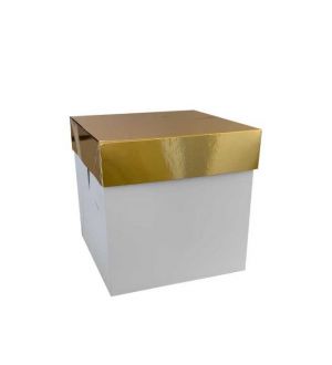 Decora Pieni Kakkulaatikko -Valko/kulta, 20x20x20cm