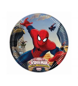  Pahvilautaset - Spiderman, 20cm, 8kpl