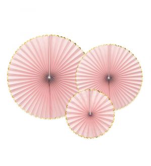  Paperiviuhkat Vaaleanpunaiset 3 kpl - Candy Pastel