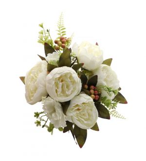  Kukkakimppu - Valkoiset pionit, 43cm