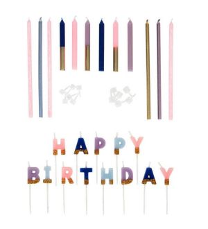  Kakkukynttilät "Happy Birthday" lajitelma