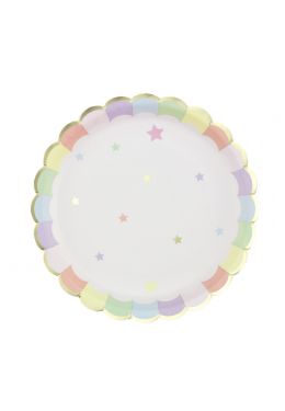  Pahvilautaset, Vaaleanpunainen pastelli, 23cm, 8 kpl