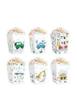  Popcorn-rasia - Ajoneuvot, 6kpl