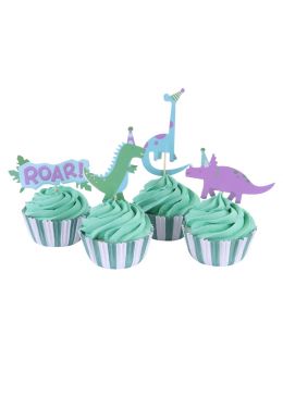  Cupcake-setti - Dinosaurus, 24+24kpl