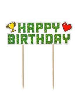  Kakkukoriste - Happy Birthday, Game On, 14cm